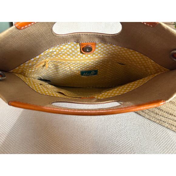 Fossil Key-Per Foldover Convertible Bag Tan & Orange - Picture 5 of 9